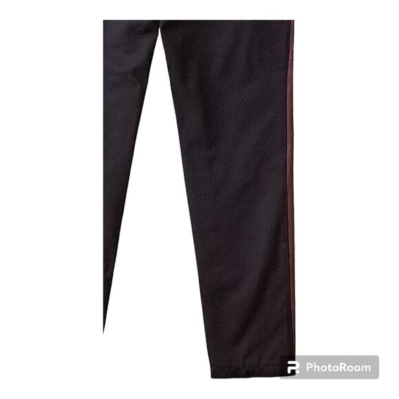 Vintage Tommy Hilfiger Dark Red Brown Leather Pants with Black Fabric - Sz 10 - Picture 6 of 14